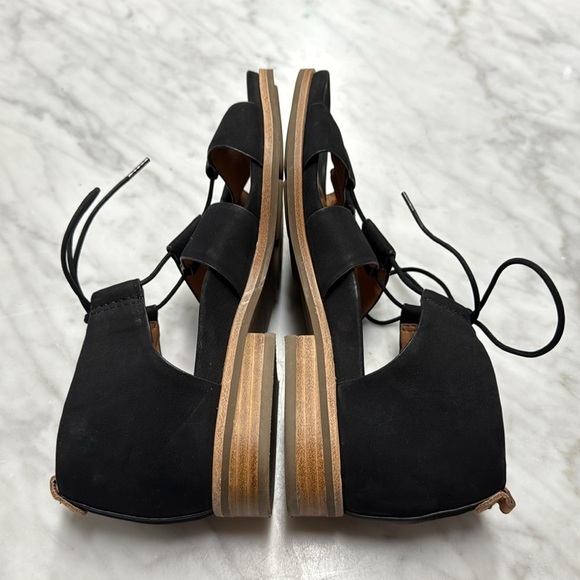 Gentle Souls Black Suede Leather Strappy Open Toe Gladiator Style Sandal Size 7 - Picture 6 of 8